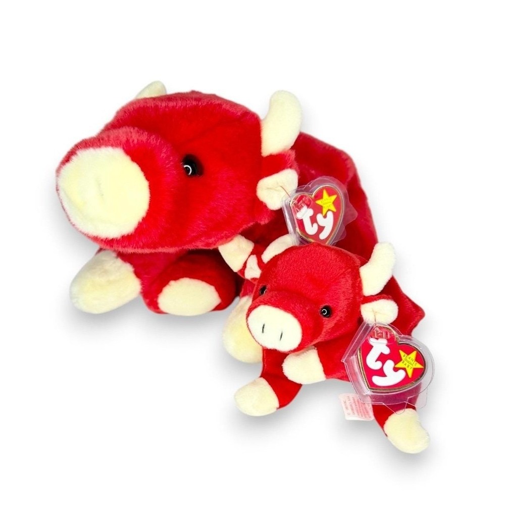 Snort the Bull Beanie Baby & Buddy | Barnyard Buddy | Mint Heart Tags